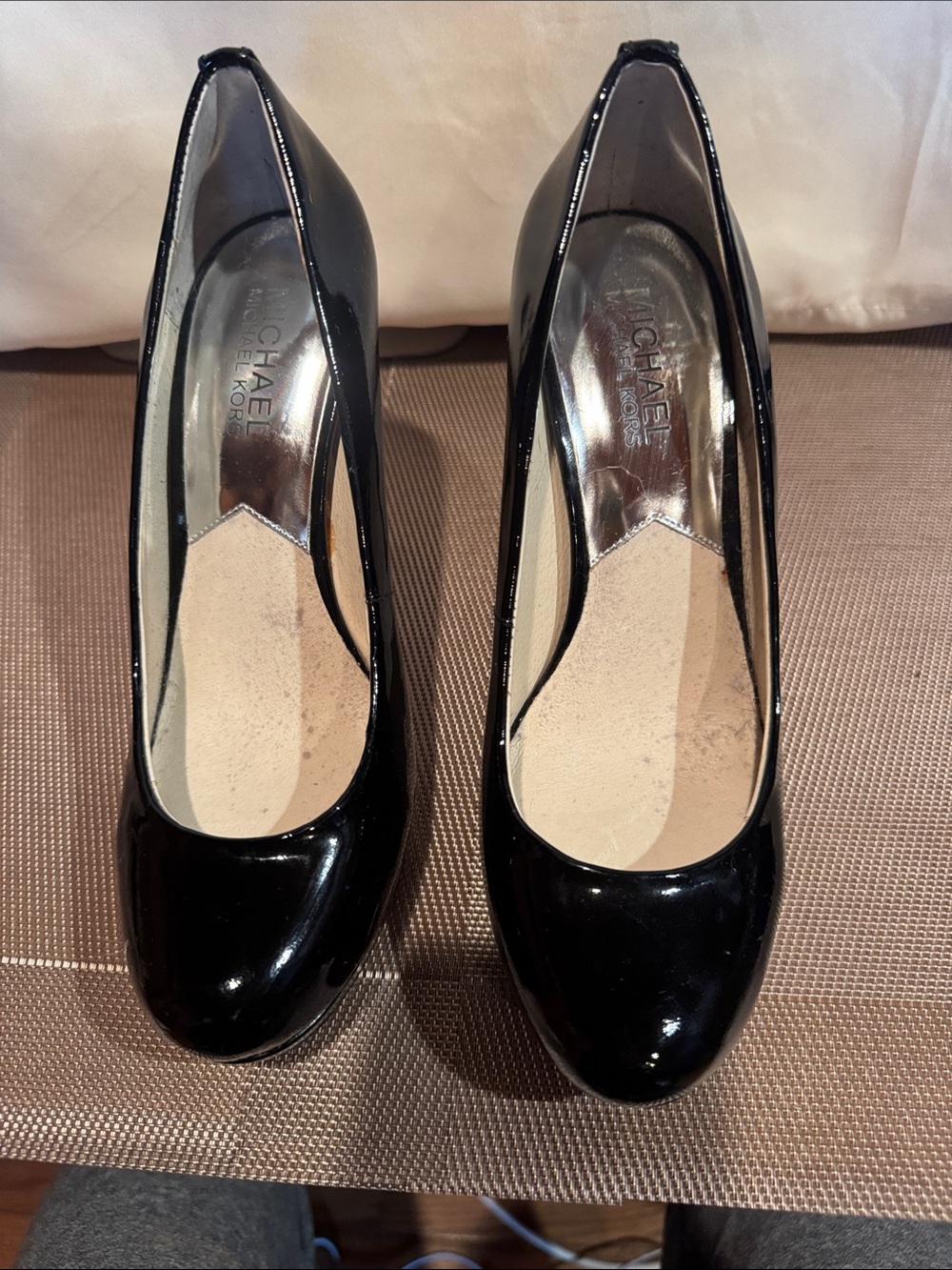 Michael Kors Black Patent Leather Round-Toe High Heels